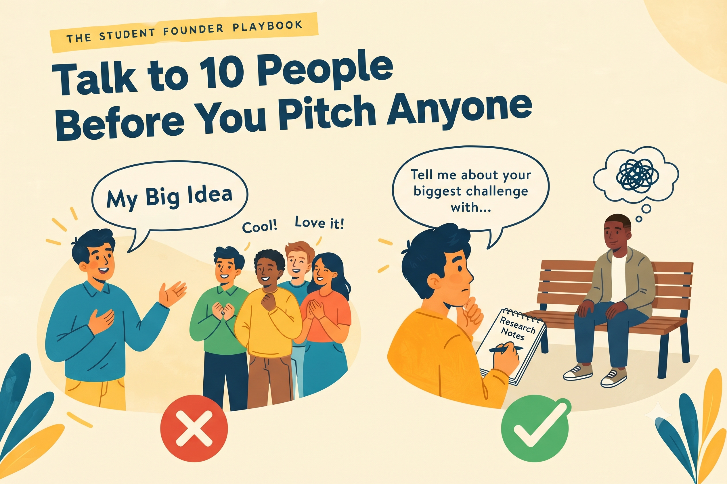 Talk to 10 People Before You Pitch Anyone